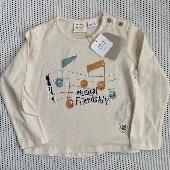 NWT Zara Long Sleeved Tee Shirt | 12-18m - Picture 2 of 9